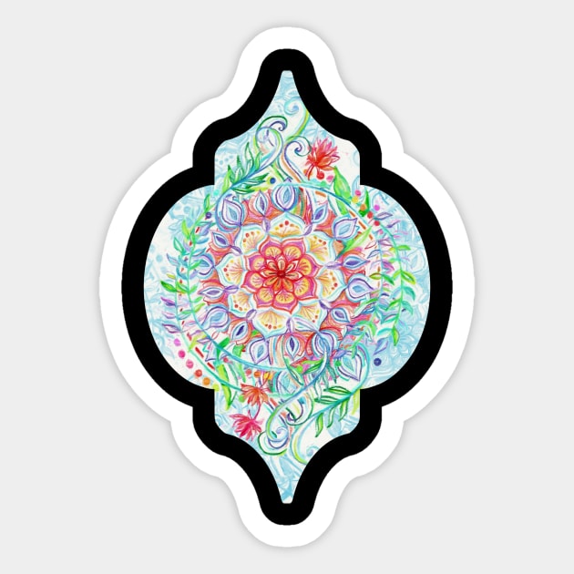 Messy Boho Floral in Rainbow Hues Sticker by micklyn